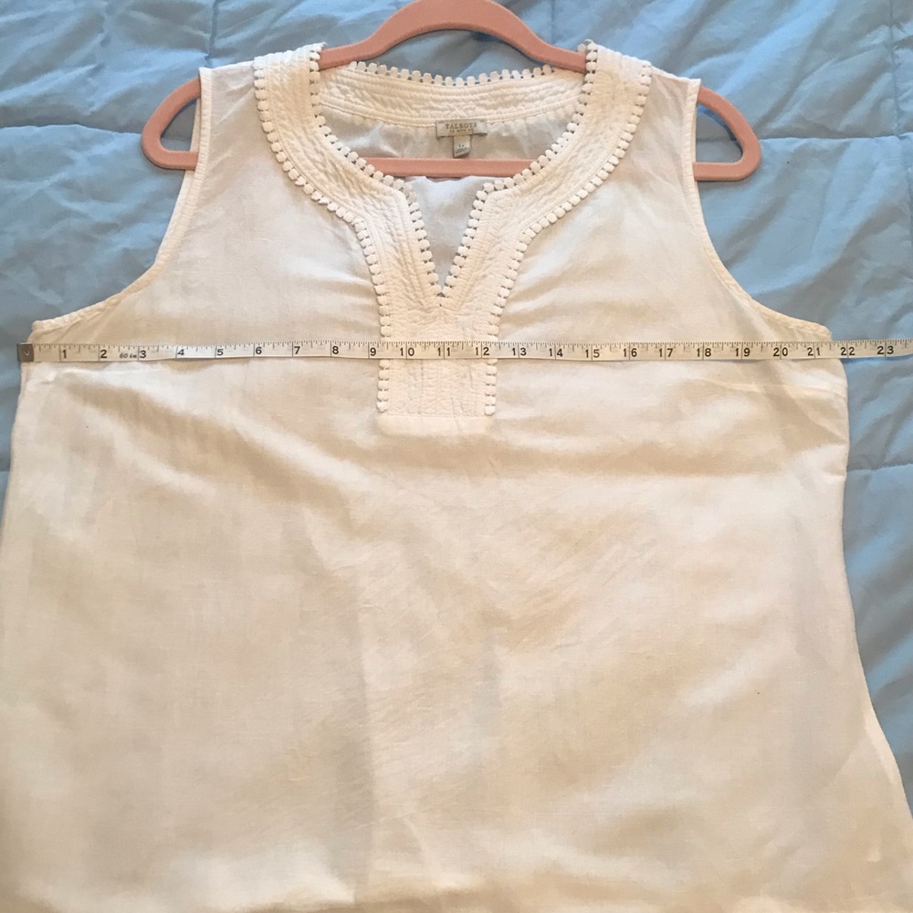 Talbots White Sleeveless Split Neck - image 5